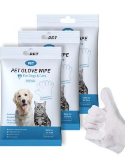 Pet Cleaning Gloves & Wipes – Grooming & Quick Clean Set