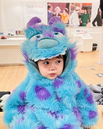 Cute Animal Baby Jumpsuit With Hooded Zipper